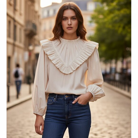 En Saison Ellwood Blouse Oyster - Picture 1 of 4